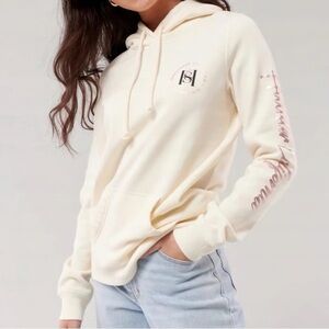 Hollister Cream Fleece Hoodie, XS, Women’s